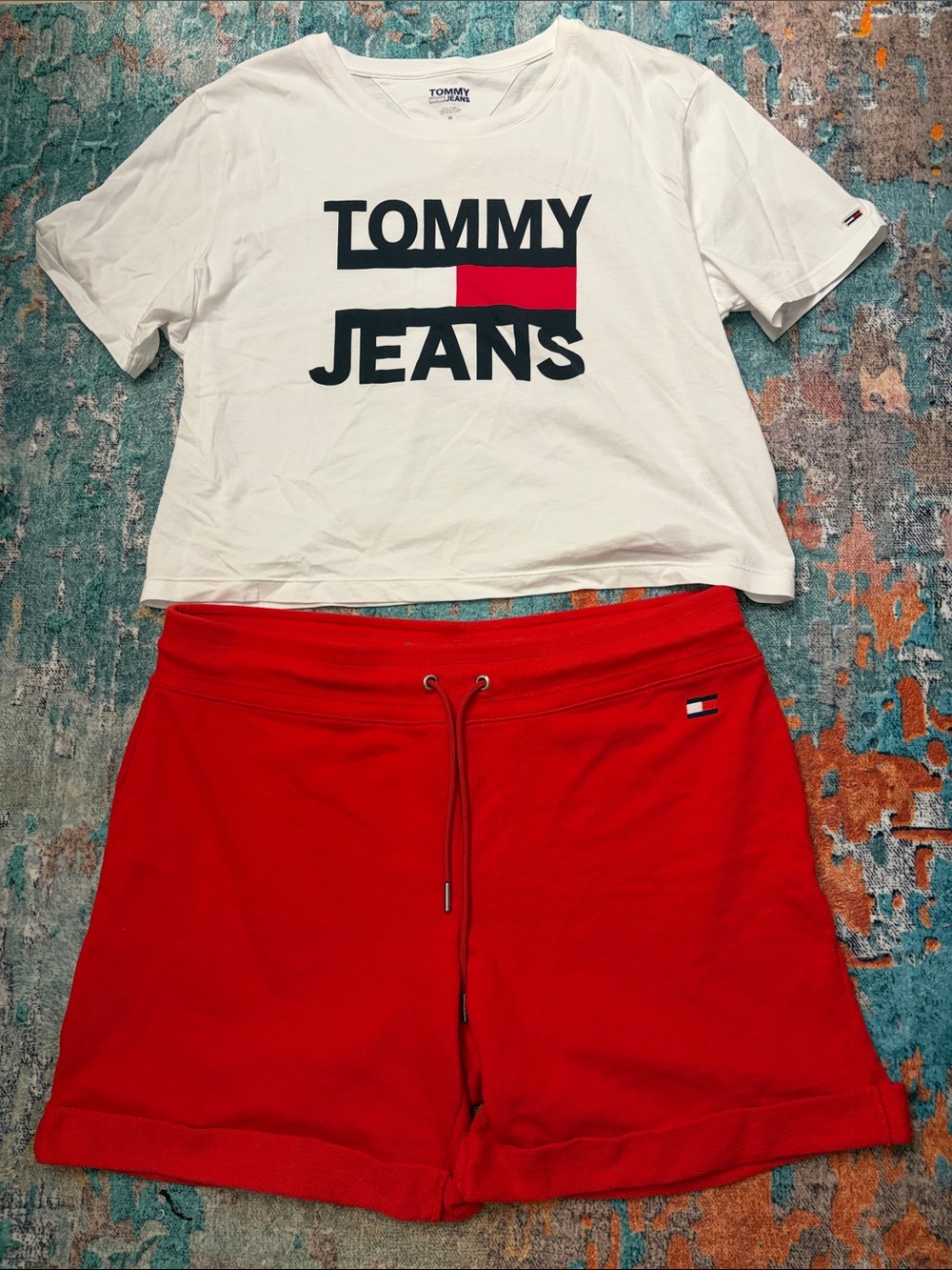 Tommy Hilfiger Red Men’s Athletic Drawstring Shorts